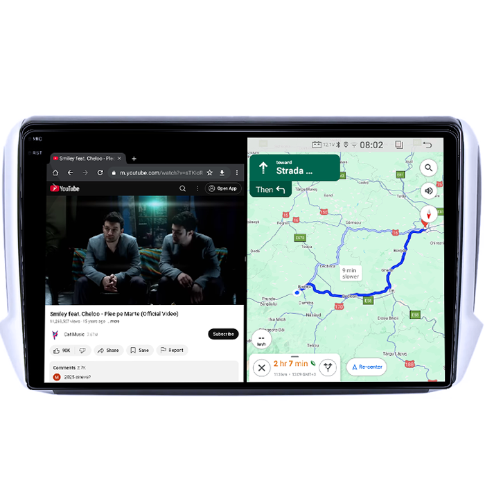 Navigatie dedicata Peugeot 308 2013-2017, 4GB RAM 64GB ROM, Quad Core, Display 9" QLED 1K, Carplay, Android 14, Bluetooth, Magazin Play, Suport Camere AHD [5]