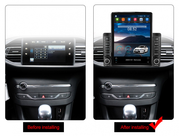 Navigatie dedicata Peugeot 308 2013 - 2017 ,Tesla Style, ANDROID 13,Carplay&Android Auto, 10 inch , 8+128GB, Internet, Aplicatii, Waze, GPS [3]