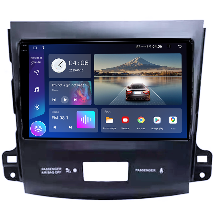 Navigatie dedicata Peugeot 4007 2007-2012, 4GB RAM 64GB ROM, Quad Core, Display 9" QLED 1K, Carplay, Android 14, Bluetooth, Magazin Play, Suport Camere AHD [2]