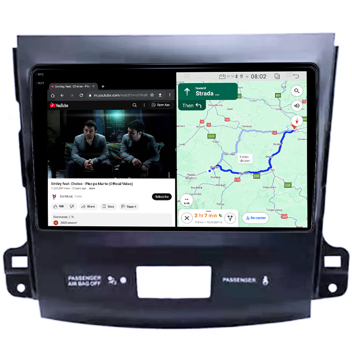 Navigatie dedicata Peugeot 4007 2007-2012, 4GB RAM 64GB ROM, Quad Core, Display 9" QLED 1K, Carplay, Android 14, Bluetooth, Magazin Play, Suport Camere AHD [3]