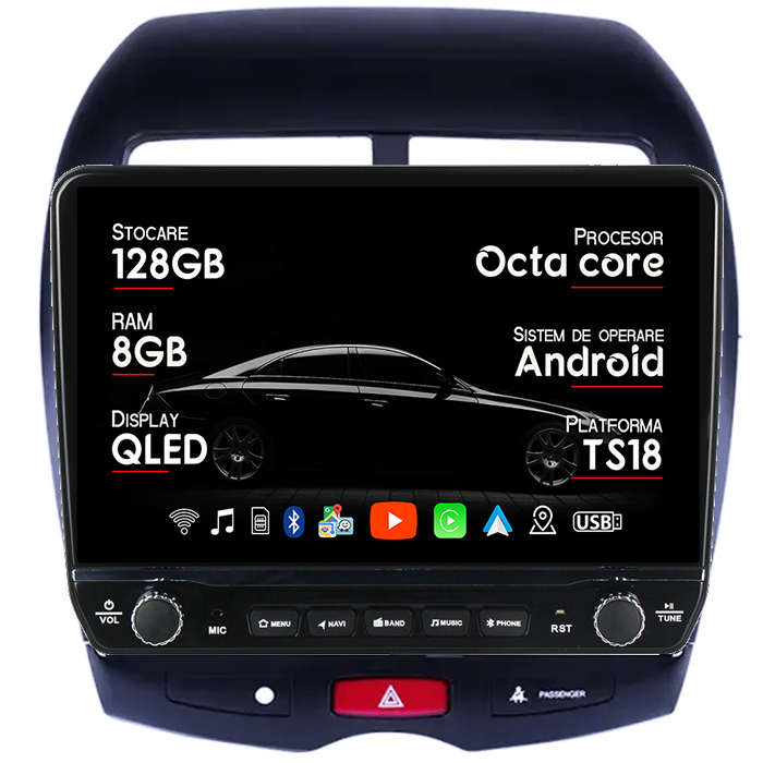 Navigatie dedicata Peugeot 4008 Tesla cu butoane rotative model 2024, 4GB RAM 64GB ROM, Procesor Quadcore, Android 14, Display QLED 10", DSP, Carplay&Android Auto [6]