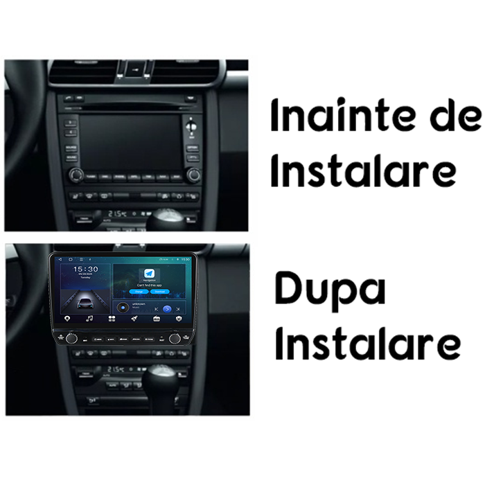 Navigatie dedicata Porsche 911 2005-2013 Tesla cu butoane rotative model 2024, 4GB RAM 64GB ROM, Procesor Quadcore, Android 14, Display QLED 10", DSP, Carplay&Android Auto [7]