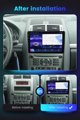 Navigatie dedicata Peugeot 407 2004-2008, 4GB RAM 64GB ROM, Quad Core, Display 9" QLED 1K, Carplay, Android 14, Bluetooth, Magazin Play, Suport Camere AHD [2]