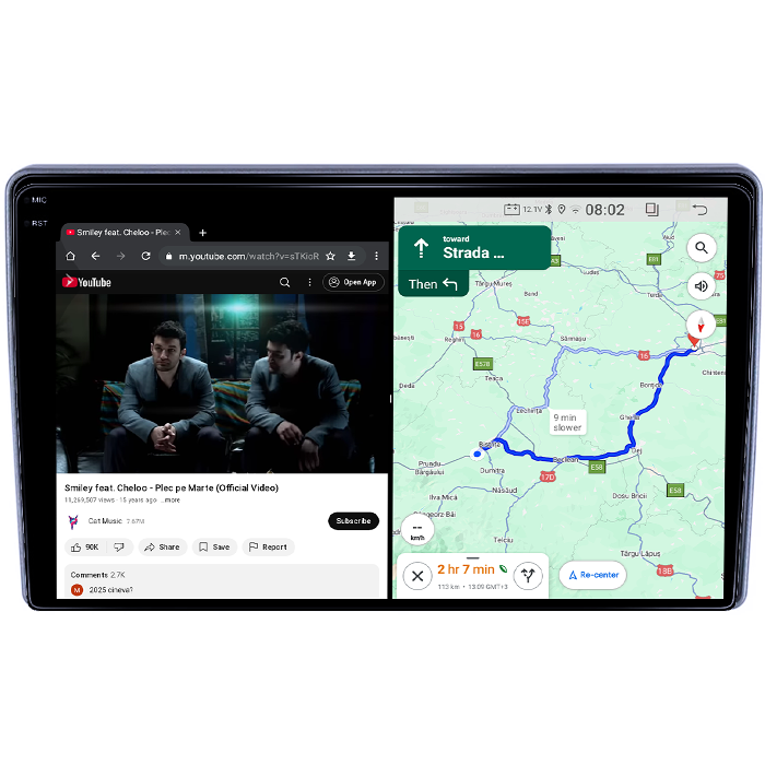 Navigatie dedicata Peugeot 407 2004-2008, 4GB RAM 64GB ROM, Quad Core, Display 9" QLED 1K, Carplay, Android 14, Bluetooth, Magazin Play, Suport Camere AHD [6]