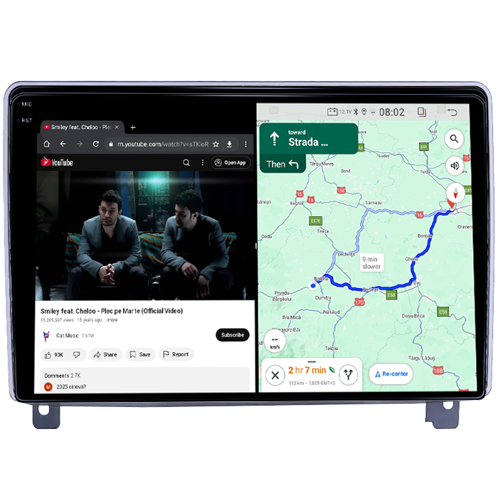 Navigatie dedicata Peugeot 407 2004-2011, 4GB RAM 64GB ROM, Quad Core, Display 9" QLED 1K, Carplay, Android 14, Bluetooth, Magazin Play, Suport Camere AHD [4]