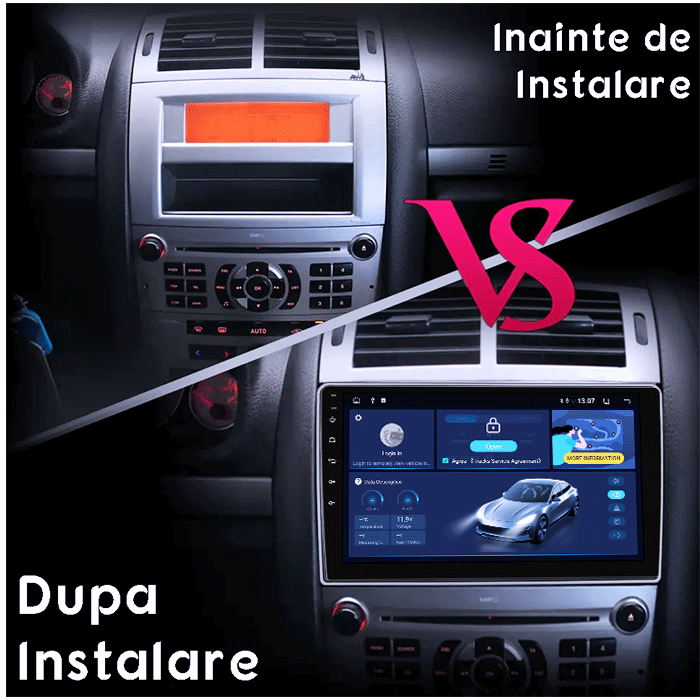 Navigatie dedicata Peugeot 407 2004-2011, 4GB RAM 64GB ROM, Quad Core, Display 9" QLED 1K, Carplay, Android 14, Bluetooth, Magazin Play, Suport Camere AHD [5]