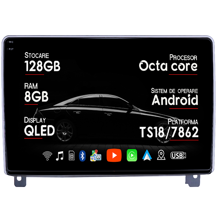 Navigatie dedicata Peugeot 407 2004-2011, 8GB RAM 128GB ROM, Octacore, Platforma TS18, Android 14, Display QLED 9", Suporta camera 360", DSP, Carplay&Android Auto, SIM 4G, Ventilator Activ [1]