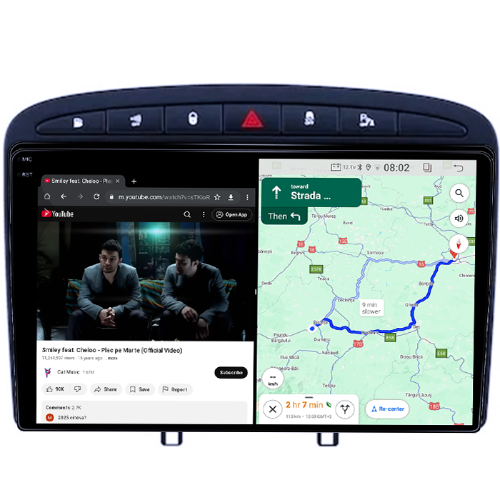 Navigatie dedicata Peugeot 408 2008-2020, black, Android 14, Wireless Carplay si Android auto 4GB RAM 64GB ROM, Display QLED 1K, 9" QLED 1K, Suport camere QLED 1K, [7]