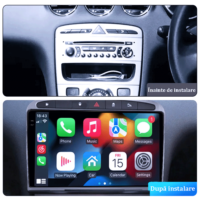 Navigatie dedicata Peugeot 408 2008-2020, gri, 4GB RAM 64GB ROM, Procesor Qualcomm Octacore, Android 14, Rezolutie 2K, Display QLED 9", DSP, Carplay&Android Auto, SIM 4G [7]