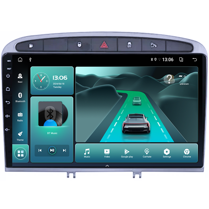 Navigatie dedicata Peugeot 408 2008-2020, gri, 8GB RAM 128GB ROM, Octacore, Platforma TS18, Android 13, Display QLED 9”, Suporta camera 360º, DSP, Carplay&Android Auto, SIM 4G, Ventilator Activ [2]
