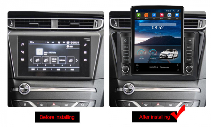 Navigatie dedicata Peugeot 408 2014-2018,Tesla Style, ANDROID 13,Carplay&Android Auto, 10 inch , 8+128GB, Internet, Aplicatii, Waze, GPS [3]