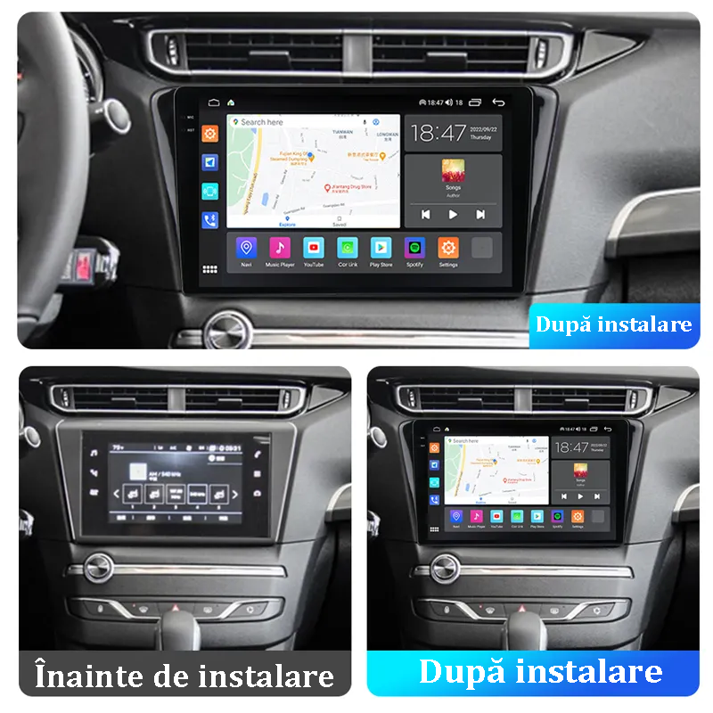 Navigatie dedicata Peugeot 408 2014, 4GB RAM 64GB ROM, Quad Core, Display 10" QLED 1K, Carplay, Android 14, Bluetooth, Magazin Play, Suport Camere AHD [3]