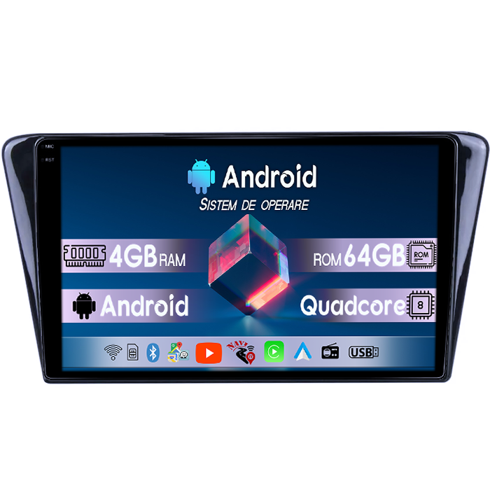 Navigatie dedicata Peugeot 408 2014, 4GB RAM 64GB ROM, Quad Core, Display 10" QLED 1K, Carplay, Android 14, Bluetooth, Magazin Play, Suport Camere AHD [1]