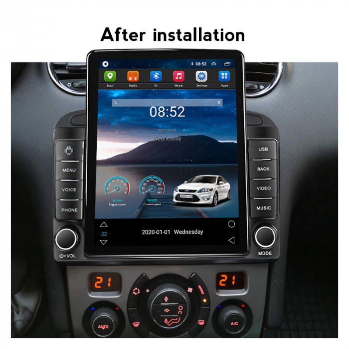 Navigatie dedicata Peugeot 408 BLACK ,Tesla Style, ANDROID 13,Carplay&Android Auto, 10 inch , 8+128GB, Internet, Aplicatii, Waze, GPS [4]