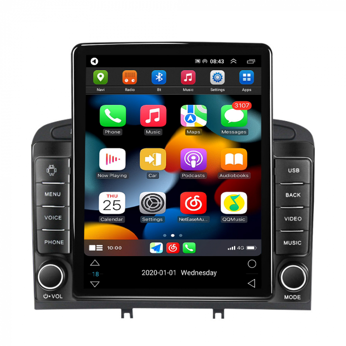 Navigatie dedicata Peugeot 408 BLACK ,Tesla Style, ANDROID 13,Carplay&Android Auto, 10 inch , 8+128GB, Internet, Aplicatii, Waze, GPS [2]