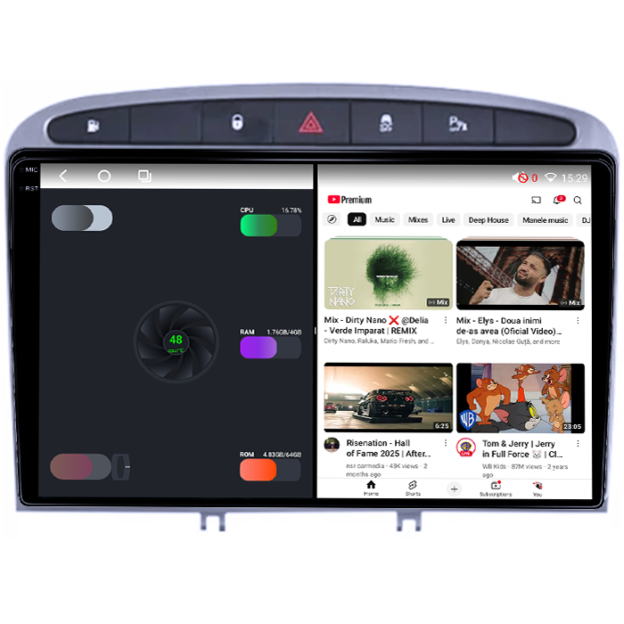 Navigatie dedicata Peugeot 408 GRAY, 4GB RAM 64GB ROM, Octacore, Android 14, Display QLED 1K 9", Carplay&Android Auto, SIM 4G, Ventilator Activ [3]