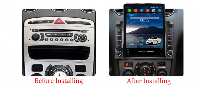 Navigatie dedicata Peugeot 408 GRAY ,Tesla Style, ANDROID 13,Carplay&Android Auto, 10 inch , 8+128GB, Internet, Aplicatii, Waze, GPS [3]