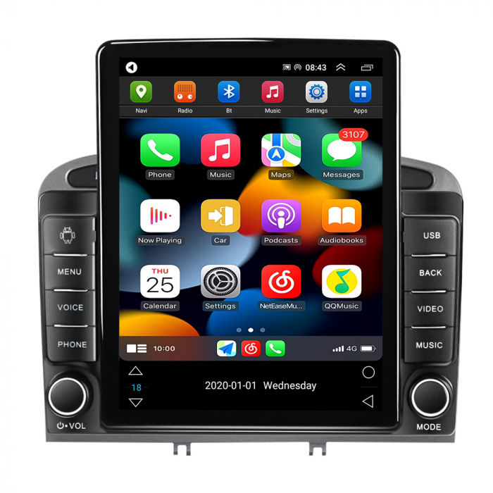 Navigatie dedicata Peugeot 408 GRAY ,Tesla Style, ANDROID 13,Carplay&Android Auto, 10 inch , 8+128GB, Internet, Aplicatii, Waze, GPS [2]