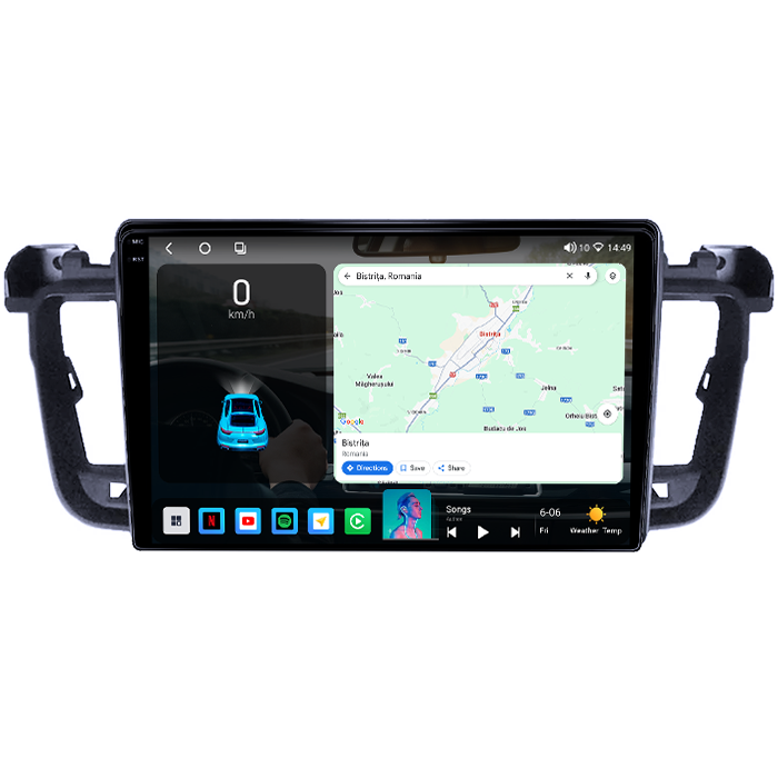 Navigatie dedicata Peugeot 508 2010-2018, 4GB RAM 64GB ROM, Octacore, Android 14, Display QLED 1K 9", Carplay&Android Auto, SIM 4G, Ventilator Activ [2]