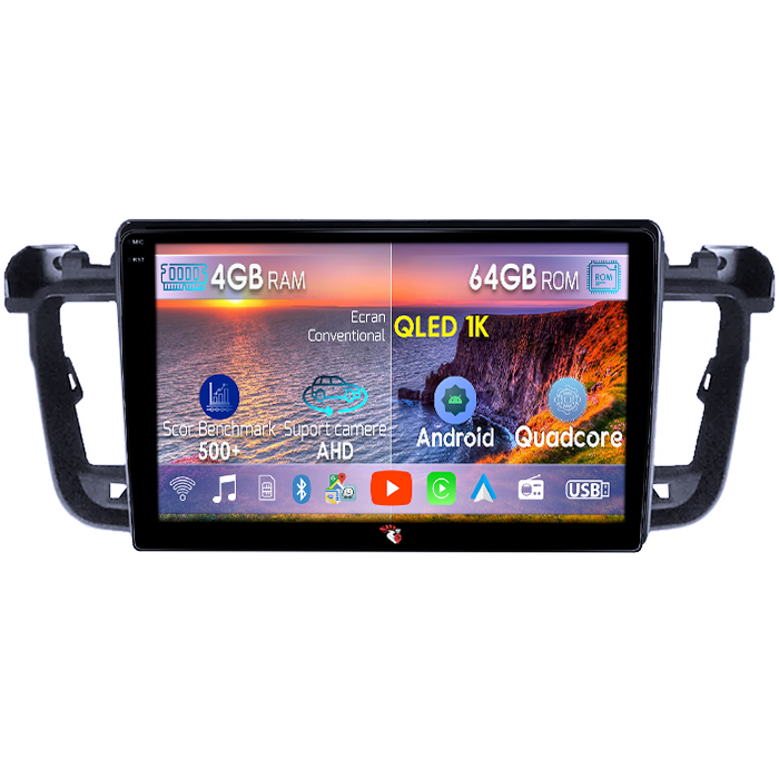 Navigatie dedicata Peugeot 508 2010-2018, 4GB RAM 64GB ROM, Octacore, Android 14, Display QLED 1K 9", Carplay&Android Auto, SIM 4G, Ventilator Activ [1]