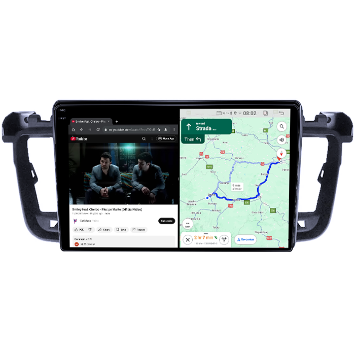 Navigatie dedicata Peugeot 508 2010-2018, 4GB RAM 64GB ROM, Quad Core, Display 9" QLED 1K, Carplay, Android 14, Bluetooth, Magazin Play, Suport Camere AHD [6]