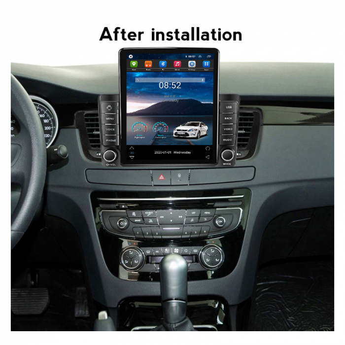Navigatie dedicata Peugeot 508 ,Tesla Style, ANDROID 13,Carplay&Android Auto, 10 inch , 8+128GB, Internet, Aplicatii, Waze, GPS [4]