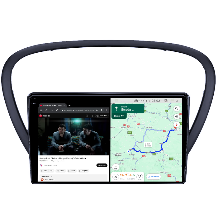 Navigatie dedicata Peugeot 607 2004-2010, 4GB RAM 64GB ROM, Quad Core, Display 9" QLED 1K, Carplay, Android 14, Bluetooth, Magazin Play, Suport Camere AHD [4]