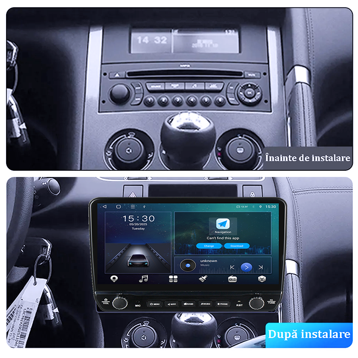 Navigatie dedicata Peugeot 3008 2009-2015 Tesla cu butoane rotative model 2024, 4GB RAM 64GB ROM, Procesor Quadcore, Android 14, Display QLED 10", DSP, Carplay&Android Auto [2]