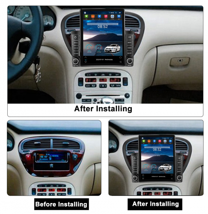 Navigatie dedicata Peugeot 607 2004-2010 ,Tesla Style, ANDROID 13,Carplay&Android Auto, 10 inch , 8+128GB, Internet, Aplicatii, Waze, GPS [3]