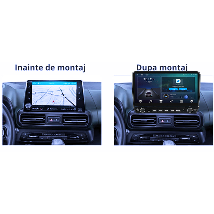 Navigatie dedicata Peugeot Partner 2018+ Tesla cu butoane rotative model 2024, 4GB RAM 64GB ROM, Procesor Quadcore, Android 14, Display QLED 10", DSP, Carplay&Android Auto [5]