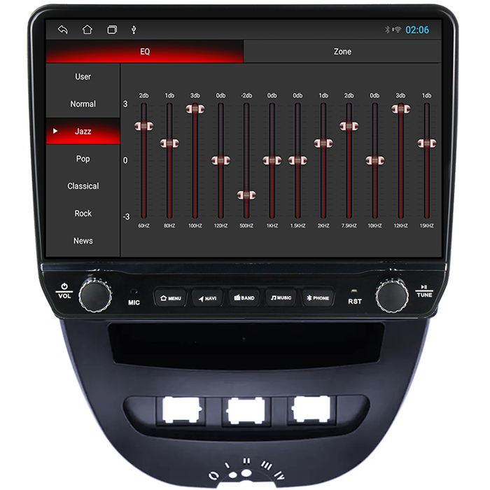 Navigatie dedicata Peugeot Peugeot 107 Tesla cu butoane rotative model 2024, 4GB RAM 64GB ROM, Procesor Quadcore, Android 14, Display QLED 10", DSP, Carplay&Android Auto [2]