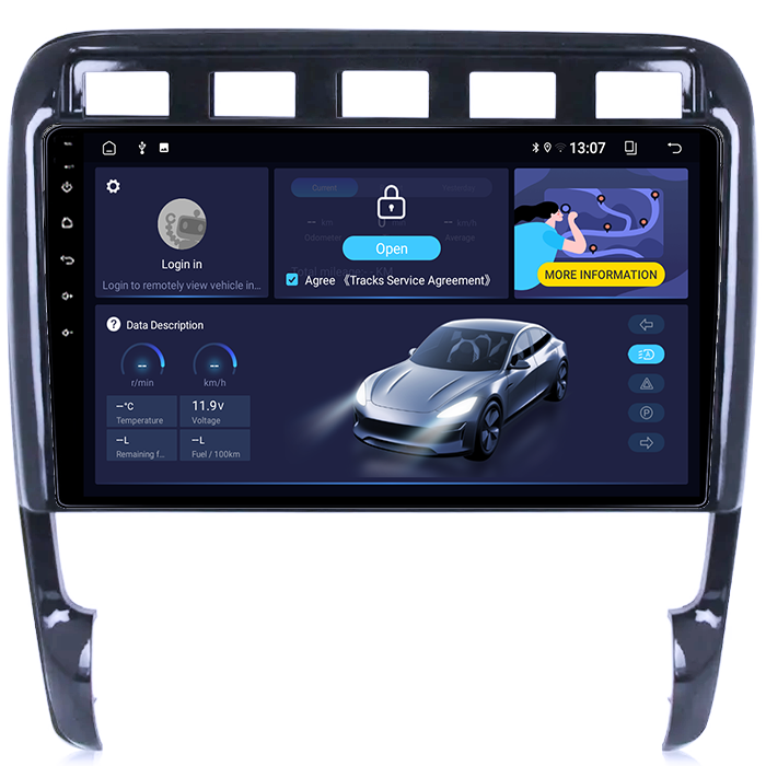 Navigatie dedicata Porsche Cayenne 2002-2010, 4GB RAM 64GB ROM, Quadcore, Android 14, Display QLED  9", DSP, Carplay&Android Auto, , Suport Camere AHD [2]