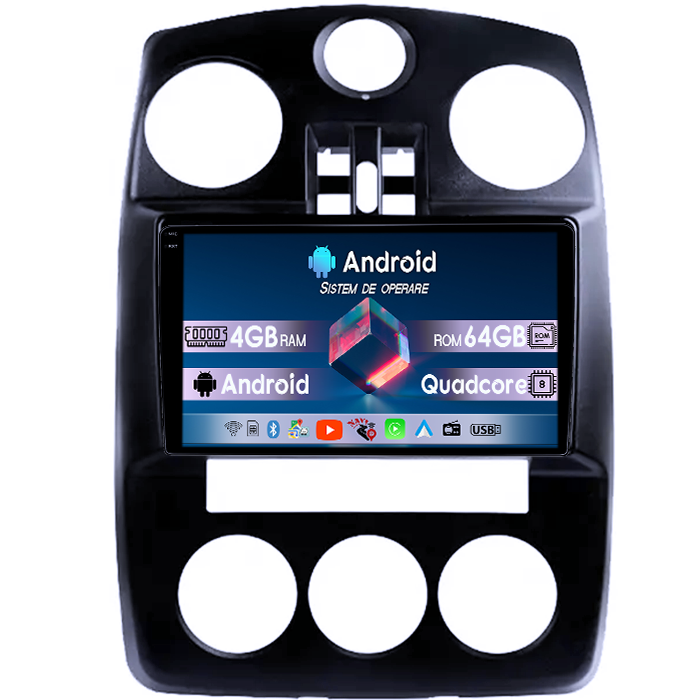 Navigatie dedicata Chrysler PT Cruiser 2005-2010, 4GB RAM 64GB ROM, Quadcore, Android 14, Display QLED 1K 9", DSP, Carplay&Android Auto, Suport camere AHD [1]