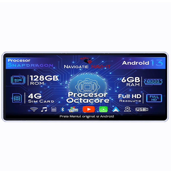 Navigatie dedicata Q5 A5 2008-2015, MMI 3G,6GB RAM 128GB ROM, Octacore, Android 13, Display QLED 8.8", DSP, Carplay, Android Auto, SIM 4G [1]