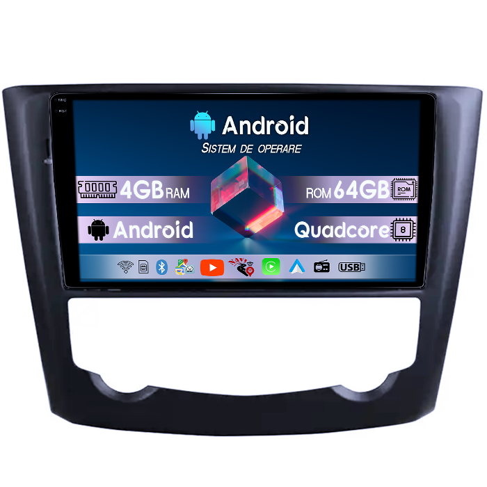Navigatie dedicata Renaul Kadjar 2015-2017, 4GB RAM 64GB ROM, Quad Core, Display 9" QLED 1K, Carplay, Android 14, Bluetooth, Magazin Play, Suport Camere AHD [1]