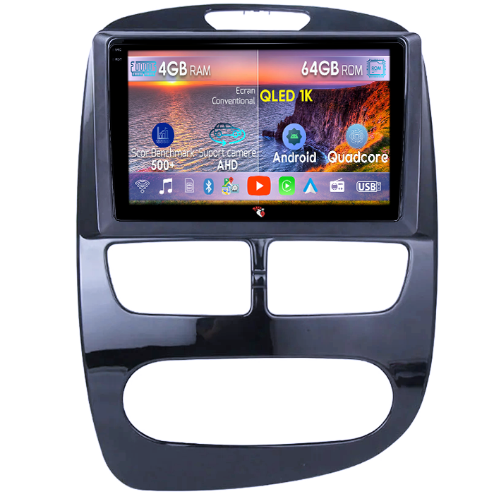 Navigatie dedicata Renault Captur 2016-2019, 4GB RAM 64GB ROM, Octacore, Android 14, Display QLED 1K 9", Carplay&Android Auto, SIM 4G, Ventilator Activ [1]