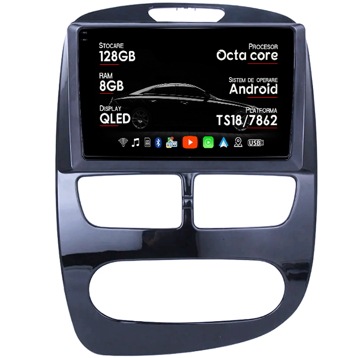 Navigatie dedicata Renault Captur 2016-2019, 8GB RAM 128GB ROM, Octacore, Platforma TS18, Android 14, Display QLED 9", Suporta camera 360", DSP, Carplay&Android Auto, SIM 4G, Ventilator Activ [1]