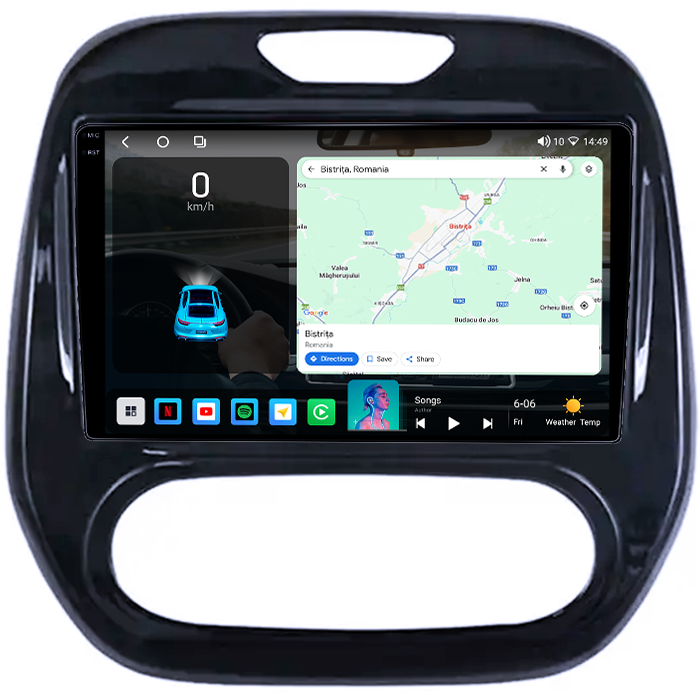 Navigatie dedicata Renault Captur 2018, 4GB RAM 64GB ROM, Octacore, Android 14, Display QLED 1K 9", Carplay&Android Auto, SIM 4G, Ventilator Activ [2]