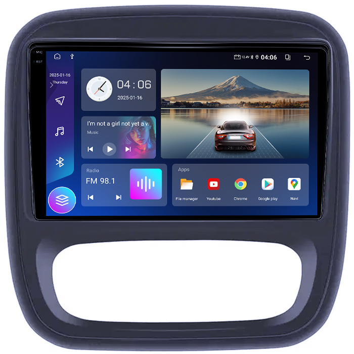 Navigatie dedicata Renault Captur, Trafic 3, 4GB RAM 64GB ROM, Quad Core, Display 9" QLED 1K, Carplay, Android 14, Bluetooth, Magazin Play, Suport Camere AHD [2]