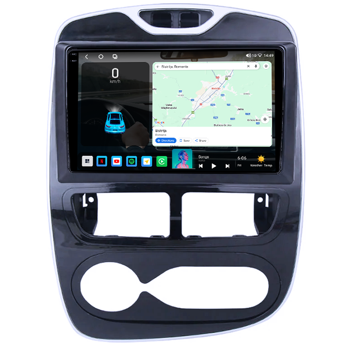 Navigatie dedicata Renault Clio 2017-2019, 4GB RAM 64GB ROM, Octacore, Android 14, Display QLED 1K 10", Carplay&Android Auto, SIM 4G, Ventilator Activ [2]