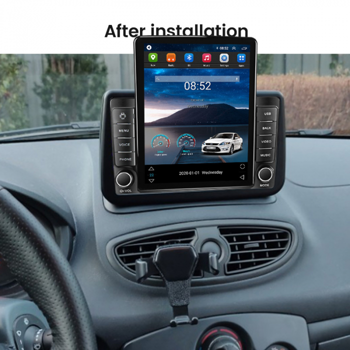 Navigatie dedicata Renault Clio 3 2006-2019,Tesla Style, ANDROID 13,Carplay&Android Auto, 10 inch , 8+128GB, Internet, Aplicatii, Waze, GPS [4]