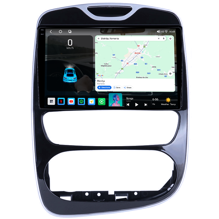 Navigatie dedicata Renault Clio 4 BH98 KH98 2012-2018, 4GB RAM 64GB ROM, Octacore, Android 14, Display QLED 1K 10", Carplay&Android Auto, SIM 4G, Ventilator Activ [2]