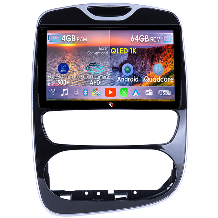 Navigatie dedicata Renault Clio 4 BH98 KH98 2012-2018, 4GB RAM 64GB ROM, Octacore, Android 14, Display QLED 1K 10", Carplay&Android Auto, SIM 4G, Ventilator Activ [1]