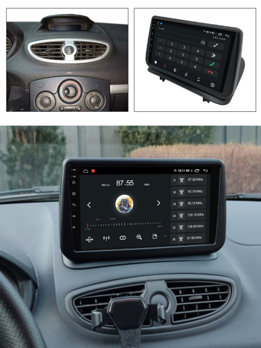 Navigatie dedicata Renault Clio3 2006-2019, 4 GB RAM 32 ROM, Android 13, Display QLED, 9", DSP, Carplay, Android Auto, Internet, Youtube , Waze , WI-FI , USB , Bluetooth [8]