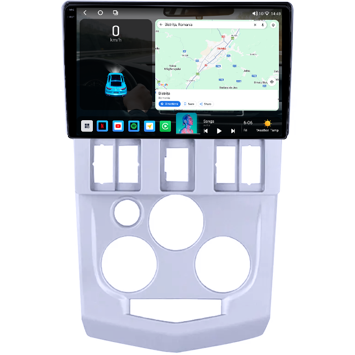 Navigatie dedicata Renault&Dacia, 4GB RAM 64GB ROM, Octacore, Android 14, Display QLED 1K 9", Carplay&Android Auto, SIM 4G, Ventilator Activ [2]