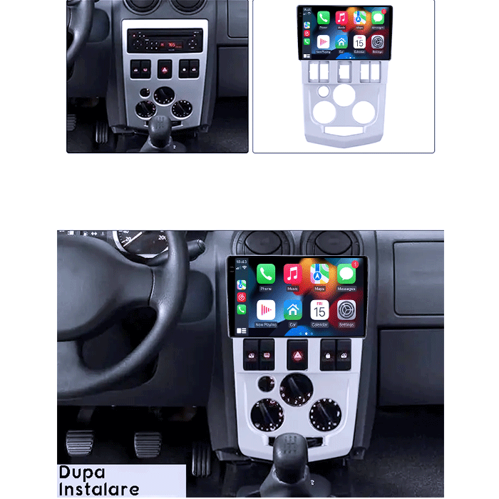 Navigatie dedicata Renault, Dacia L90 2004-2009, 8GB RAM 128GB ROM, Octacore, Platforma TS18, Android 14, Display QLED 9â, Suporta camera 360Âş, DSP, Carplay&Android Auto, SIM 4G, Ventilator Activ [6]