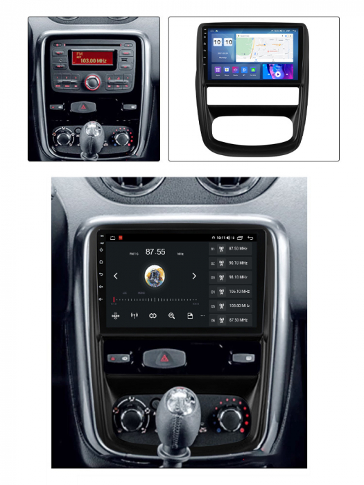 Navigatie dedicata Renault Duster 2010-2015, 4 GB RAM 32 ROM, Android 13, Display QLED, 9", DSP, Carplay, Android Auto, Internet, Youtube , Waze , WI-FI , USB , Bluetooth [7]
