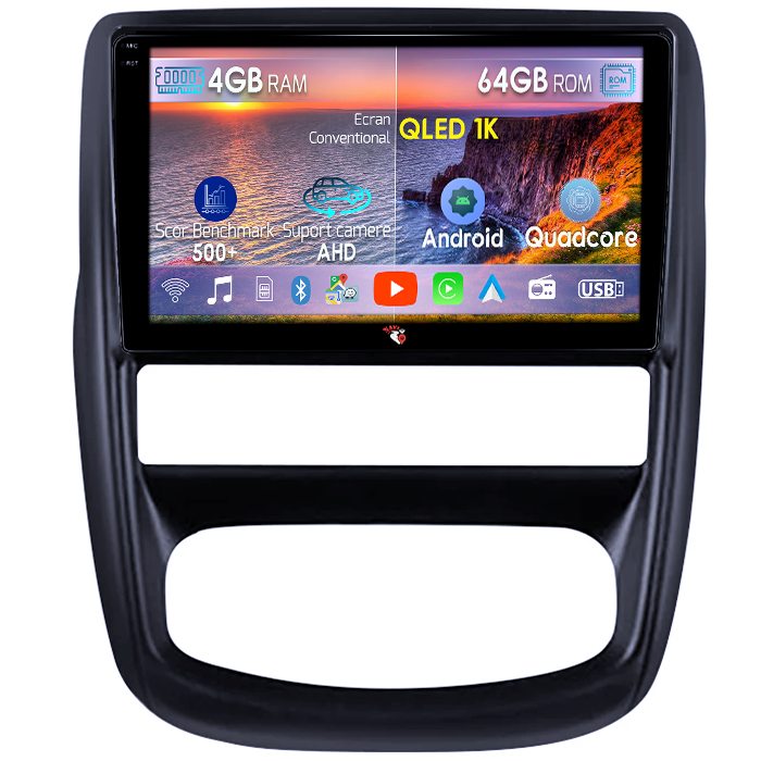Navigatie dedicata Renault Duster 2010-2015, 4GB RAM 64GB ROM, Octacore, Android 14, Display QLED 1K 9", Carplay&Android Auto, SIM 4G, Ventilator Activ [1]