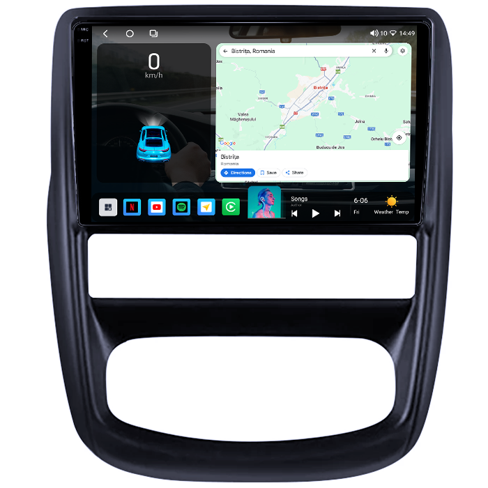 Navigatie dedicata Renault Duster 2010-2015, 4GB RAM 64GB ROM, Octacore, Android 14, Display QLED 1K 9", Carplay&Android Auto, SIM 4G, Ventilator Activ [2]