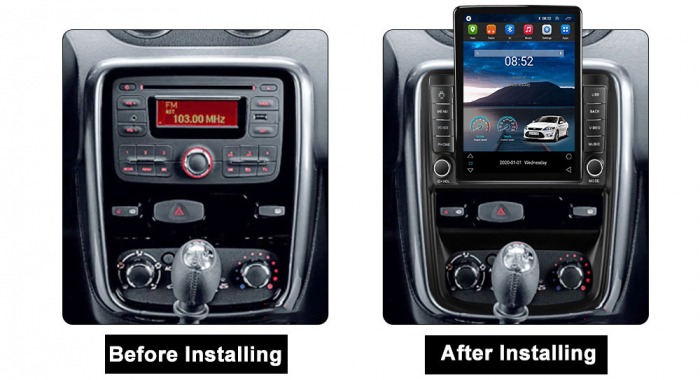 Navigatie dedicata Renault Duster 2010-2015,Tesla Style, ANDROID 13,Carplay&Android Auto, 10 inch , 8+128GB, Internet, Aplicatii, Waze, GPS [3]